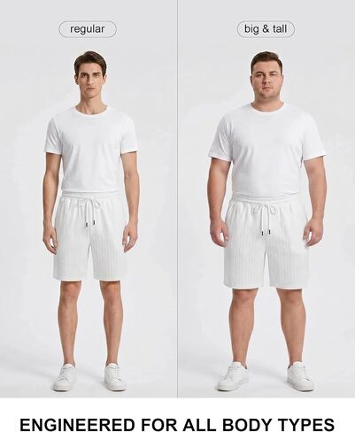 Mens Shorts Texture Elastic Waist Drawstring Lightweight Short Pants Casual Summer Beach Shorts with Pocket in Saudi Arabia