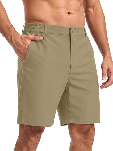 Feiersi Men's Casual Shorts 7" Elastic Waist Lightweight Flat Front Golf Work Dress Shorts with 3 Pockets in Kuwait