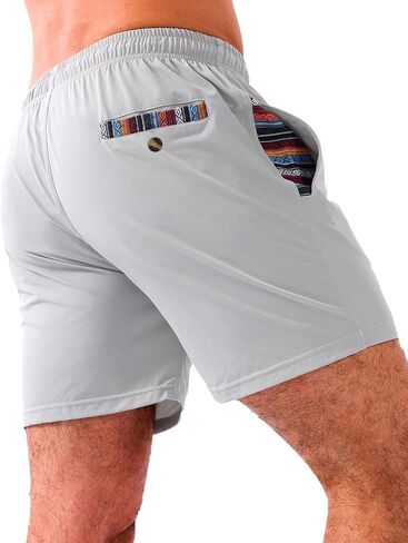 Loopory Men's Casual Shorts with Drawstring, Cotton Blend Summer Shorts for Men Lightweight Soft Walking Golf Beach Shorts in Saudi Arabia