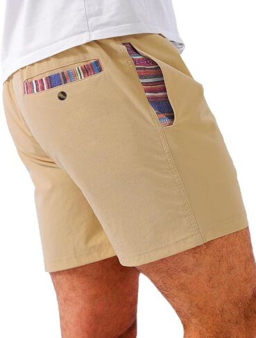 Loopory Men's Casual Shorts with Drawstring, Cotton Blend Summer Shorts for Men Lightweight Soft Walking Golf Beach Shorts in Saudi Arabia