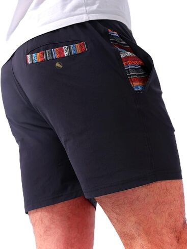 Loopory Men's Casual Shorts with Drawstring, Cotton Blend Summer Shorts for Men Lightweight Soft Walking Golf Beach Shorts in Saudi Arabia