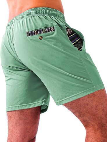 Loopory Men's Casual Shorts with Drawstring, Cotton Blend Summer Shorts for Men Lightweight Soft Walking Golf Beach Shorts in Saudi Arabia
