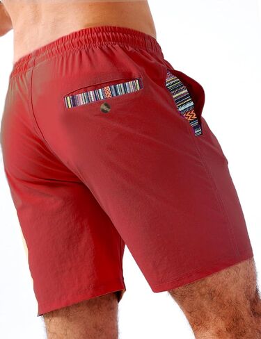 Loopory Men's Casual Shorts with Drawstring, Cotton Blend Summer Shorts for Men Lightweight Soft Walking Golf Beach Shorts in Saudi Arabia