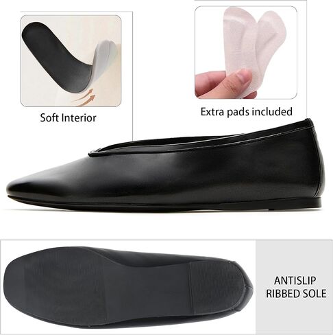 KISSASA Ballet Flats Shoes for Women Closed Square Toe Ballerina Shoes Slip on Work Office Casual Comfortable Dressy Flats in Saudi Arabia