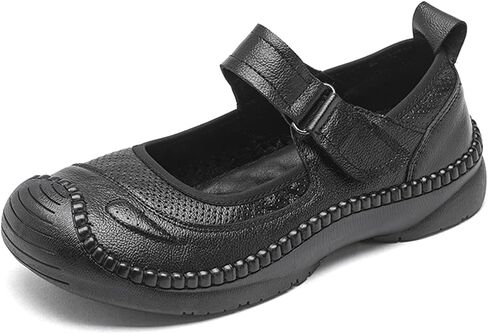 Women's Comfort Orthopedics Mary Jane Flats with Arch Support Leather Wide Round Toe Non-Slip Soft Sole Lightweight Breathable Walking Shoes Fashion Casual Dress Shoes in Saudi Arabia