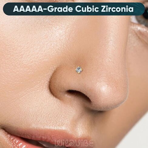 Internal Thread Earrings for Tragus, Helix, Conch Piercing Jewelry and Nose, Lip, Labret, Medusa, Monroe - Hypoallergenic Surgical Steel Screw-In Flat Back Studs for Women (20g, 18g, 16g - 6mm, 8mm) in Saudi Arabia
