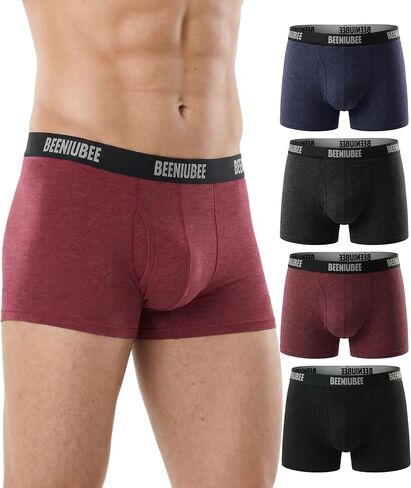 4 Pack Merino Wool Underwear Men, Breathable Wool Boxer Briefs,Moisture Wicking Comfortable Soft Boxer Shorts in Saudi Arabia