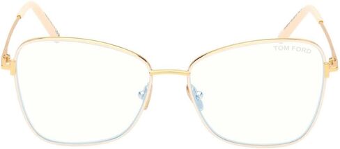 Tom Ford Eyeglasses FT 5906 -B 025 Shiny Deep Gold, Ivory Enamel, t Logo/Blu in Kuwait