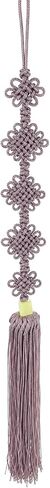 5-Tier Chrysanthemum Knot Norigae - Traditional Korean Long Maedeup Ornament - Four Colors Hanbok Tassel Charm - Cultural Gift (Dusty Lavender) in Saudi Arabia