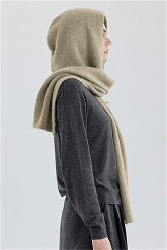Knit Hooded Wraps Women Long Scarf Accessories Neckwarmer Cape Shawls in Kuwait