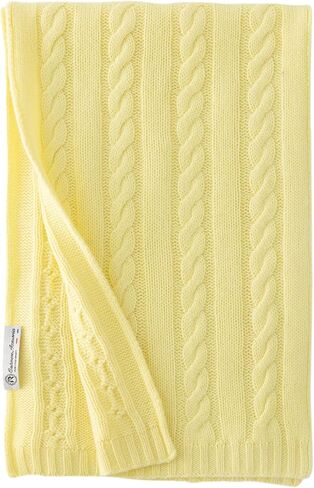 Soft Warm 100% Cashmere Scarf for Women Lightweight Luxury Cable Stitch Scarves Yellow in Saudi Arabia