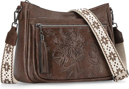 Crossbody Bags for Women, Vegan Leather Medium Crossbody Purse, Spacious Daily Travel Shoulder Bag with Boho Strap in Saudi Arabia