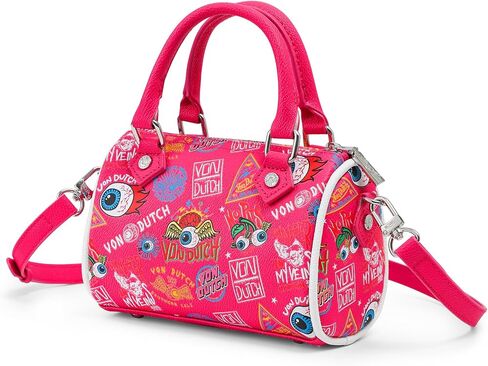 Von Dutch Jax Hanna Bag | 6.5" Vegan Leather Mini Crossbody with Logo Hardware, Top Handles & Interior Pouch in Saudi Arabia