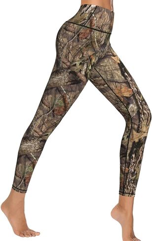 Yaateeh Hunting Camo High Waist Yoga Pants Tummy Control Workout Running Leggings Capri for Women, Medium in Saudi Arabia