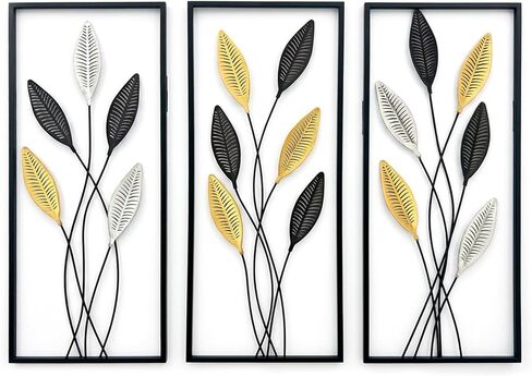 Large Framed Tree of Life Metal Wall Art Set of 3 – Modern Minimalist Black Metal Wall Decor for Living Room, Bedroom & Office – Luxury Accent Wall Panels for Above Bed (Each Panel 11.8 x 27.5 In) in Kuwait