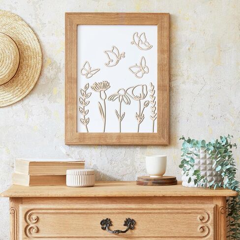 Novabright 9 Pcs Wooden Wildflower Wall Decor Boho Flower Cutout Nursery Decor Floral Sign Decal for Bedroom Living Room in Kuwait
