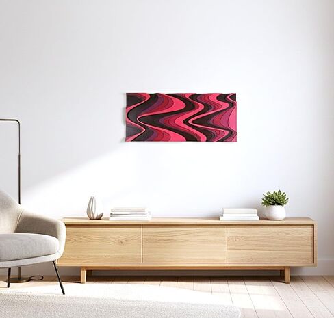 NEODECO Flow - Abstract Layered Wooden Wall Art (Forma, Pink&Burgundy Tones, Medium) in Saudi Arabia