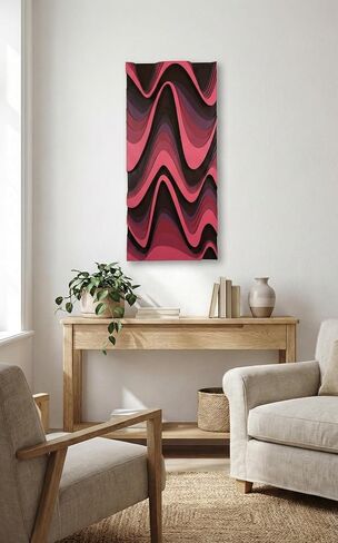 NEODECO Flow - Abstract Layered Wooden Wall Art (Forma, Pink&Burgundy Tones, Medium) in Saudi Arabia