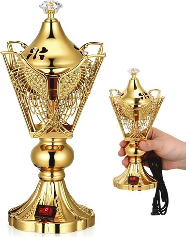 مبخرة كابيلوك بخور، حامل بخور فحمي كهربائي معدني، موقد راتنج اللبان العود المزخرف، ديكور المنزل لليوجا والمنتجعات الصحية والتأمل in Kuwait