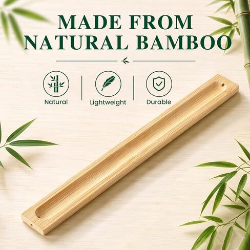 6 Pack Bamboo Incense Holders for Sticks, Ash Catcher Design | Compact Design, Space-Saving, Lightweight, Easy Placement, Multi-Room Use, Everyday Convenience in Saudi Arabia