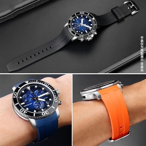 22mm Silicone Watch Bands for Tissot T120417 T120407 Quartz Dial Rubber Sport Men Watch Strap Watchband Waterproof (Color : 10mm Gold Clasp, Size : 22mm) in Saudi Arabia