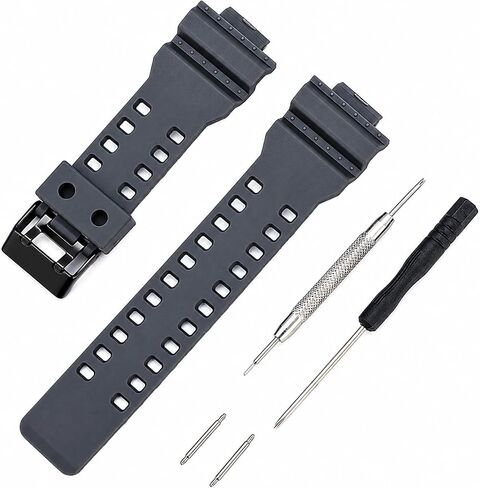 Waterproof Silicone Watch Strap Replacement For Casio Shock GA-110/GA-100/GA-120/GA-140/GA-150/GA-200/GA-300/GA-400/GA-135/GA-700/GA-710/GA-800/GAX-100/GAW-100/GLX-8900/GD-100/GD-110/GD-120/GD-350/GL-S100/GR-8900/GW-8900 Series, Sport Band, Unisex, Durabl in Kuwait