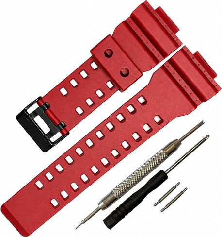 Waterproof Silicone Watch Strap Replacement For Casio Shock GA-110/GA-100/GA-120/GA-140/GA-150/GA-200/GA-300/GA-400/GA-135/GA-700/GA-710/GA-800/GAX-100/GAW-100/GLX-8900/GD-100/GD-110/GD-120/GD-350/GL-S100/GR-8900/GW-8900 Series, Sport Band, Unisex, Durabl in Saudi Arabia