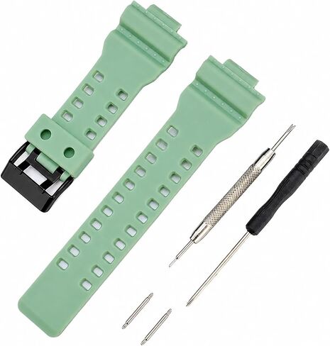 Waterproof Silicone Watch Strap Replacement For Casio Shock GA-110/GA-100/GA-120/GA-140/GA-150/GA-200/GA-300/GA-400/GA-135/GA-700/GA-710/GA-800/GAX-100/GAW-100/GLX-8900/GD-100/GD-110/GD-120/GD-350/GL-S100/GR-8900/GW-8900 Series, Sport Band, Unisex, Durabl in Kuwait