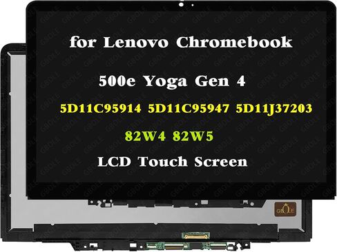 Replacement for Lenovo Chromebook 500e Yoga Gen 4 5D11C95914 N122JCA-ENK 82W4 82W5 30pins 1920x1200 LCD Touch Screen Display Digitizer Assembly Bezel in Kuwait