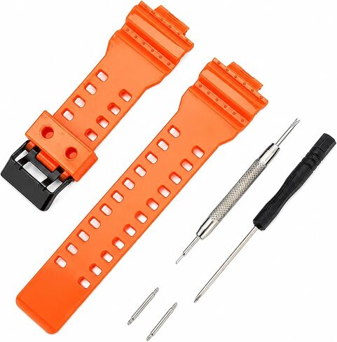 Waterproof Silicone Watch Strap Replacement For Casio Shock GA-110/GA-100/GA-120/GA-140/GA-150/GA-200/GA-300/GA-400/GA-135/GA-700/GA-710/GA-800/GAX-100/GAW-100/GLX-8900/GD-100/GD-110/GD-120/GD-350/GL-S100/GR-8900/GW-8900 Series, Sport Band, Unisex, Durabl in Kuwait