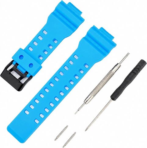 Waterproof Silicone Watch Strap Replacement For Casio Shock GA-110/GA-100/GA-120/GA-140/GA-150/GA-200/GA-300/GA-400/GA-135/GA-700/GA-710/GA-800/GAX-100/GAW-100/GLX-8900/GD-100/GD-110/GD-120/GD-350/GL-S100/GR-8900/GW-8900 Series, Sport Band, Unisex, Durabl in Kuwait