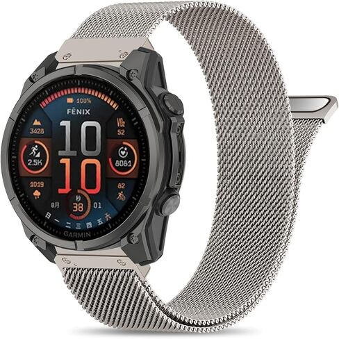 22mm Milanese Loop Compatible with Garmin Fenix 8-47mm/E-47mm/7/7pro/6/6pro/5/5plus, Quick Fit Mesh Metal Strap for Forerunner 970/965/955/945/935/745/Tactix 8-47mm/Epix Pro 47mm/Instinct 2 in Saudi Arabia