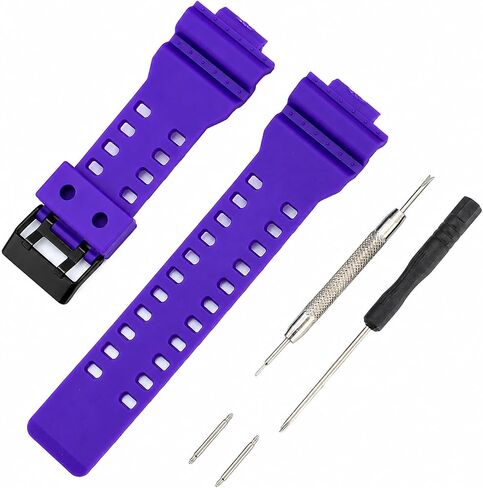 Waterproof Silicone Watch Strap Replacement For Casio Shock GA-110/GA-100/GA-120/GA-140/GA-150/GA-200/GA-300/GA-400/GA-135/GA-700/GA-710/GA-800/GAX-100/GAW-100/GLX-8900/GD-100/GD-110/GD-120/GD-350/GL-S100/GR-8900/GW-8900 Series, Sport Band, Unisex, Durabl in Kuwait