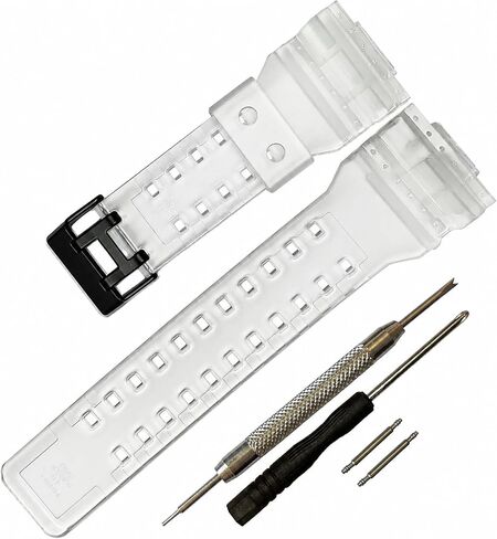 Waterproof Silicone Watch Strap Replacement For Casio Shock GA-110/GA-100/GA-120/GA-140/GA-150/GA-200/GA-300/GA-400/GA-135/GA-700/GA-710/GA-800/GAX-100/GAW-100/GLX-8900/GD-100/GD-110/GD-120/GD-350/GL-S100/GR-8900/GW-8900 Series, Sport Band, Unisex, Durabl in Kuwait