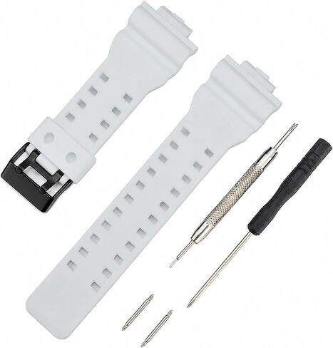 Waterproof Silicone Watch Strap Replacement For Casio Shock GA-110/GA-100/GA-120/GA-140/GA-150/GA-200/GA-300/GA-400/GA-135/GA-700/GA-710/GA-800/GAX-100/GAW-100/GLX-8900/GD-100/GD-110/GD-120/GD-350/GL-S100/GR-8900/GW-8900 Series, Sport Band, Unisex, Durabl in Kuwait