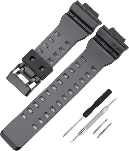Waterproof Silicone Watch Strap Replacement For Casio Shock GA-110/GA-100/GA-120/GA-140/GA-150/GA-200/GA-300/GA-400/GA-135/GA-700/GA-710/GA-800/GAX-100/GAW-100/GLX-8900/GD-100/GD-110/GD-120/GD-350/GL-S100/GR-8900/GW-8900 Series, Sport Band, Unisex, Durabl in Kuwait