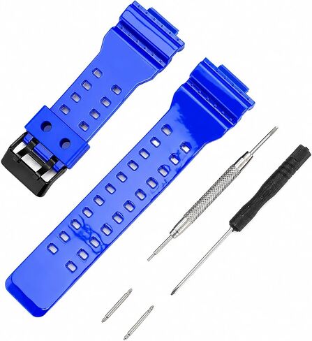 Waterproof Silicone Watch Strap Replacement For Casio Shock GA-110/GA-100/GA-120/GA-140/GA-150/GA-200/GA-300/GA-400/GA-135/GA-700/GA-710/GA-800/GAX-100/GAW-100/GLX-8900/GD-100/GD-110/GD-120/GD-350/GL-S100/GR-8900/GW-8900 Series, Sport Band, Unisex, Durabl in Kuwait