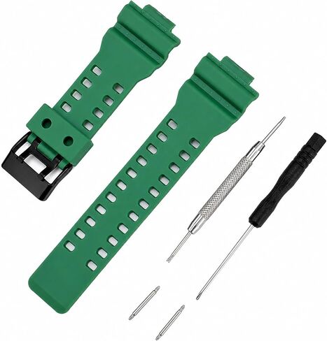 Waterproof Silicone Watch Strap Replacement For Casio Shock GA-110/GA-100/GA-120/GA-140/GA-150/GA-200/GA-300/GA-400/GA-135/GA-700/GA-710/GA-800/GAX-100/GAW-100/GLX-8900/GD-100/GD-110/GD-120/GD-350/GL-S100/GR-8900/GW-8900 Series, Sport Band, Unisex, Durabl in Kuwait