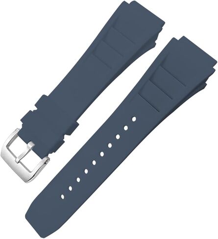 Rubber Watchband 20mm 25mm for Richard Spring Bar Silicone Mille Sport Watch Strap Soft Waterproof Wristband (Color : Black fold Buckle, Size : 20mm) in Saudi Arabia