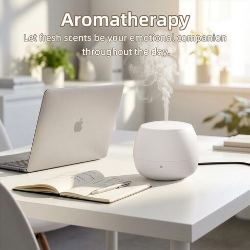 Essential Oil Diffuser,Cool Mist Humidifier with 2 Modes, Auto-Off Function | Small Ultrasonic Aromatherapy Diffuser, Fragrance Aroma Diffuser for Bedroom, Home Essentials, Scent Diffuser 100ml, White in Saudi Arabia