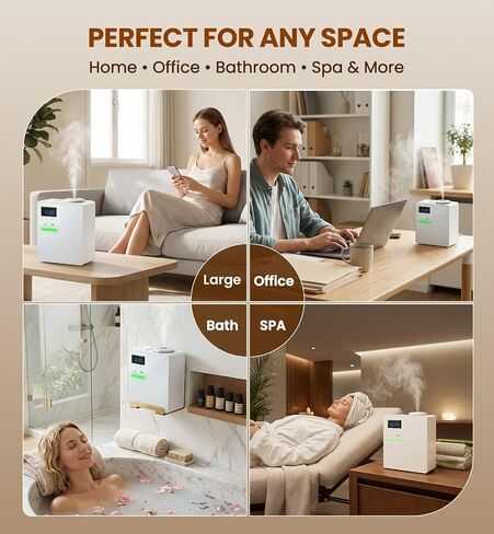 XEITIN Waterless HVAC Diffuser Coverage 5000 Sq.Ft, Whole House Lasting Scent Cold Air Diffuser for Large Home, Hotel, Office, 200ml Aroma Diffuser Machine with Bluetooth App Control, No Humidity in Saudi Arabia