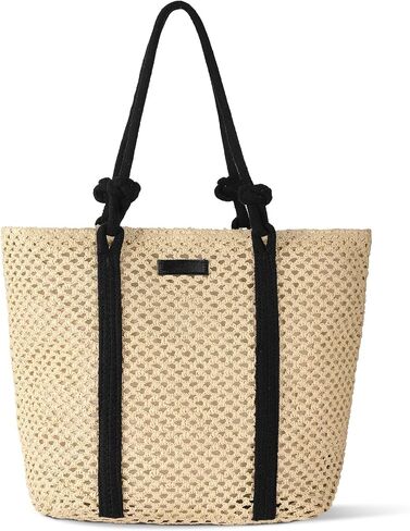 Straw Bags For Women, Crochet Beach Bag Large Woven Shoulder Purse Handbag, Beach Tote Straw Bag for Summer Vacation in Kuwait