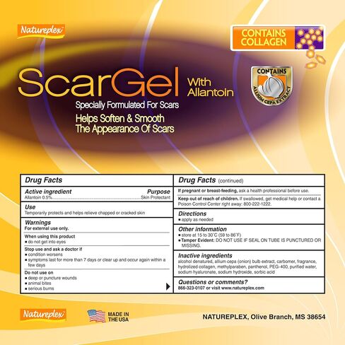 Natureplex Scar Gel 1.25 oz (6 Pack) – Clinically Proven Formula for Old & New Scars – Reduces Appearance of Scars from Surgery, Burns, Acne, Injury & Stretch Marks in Kuwait