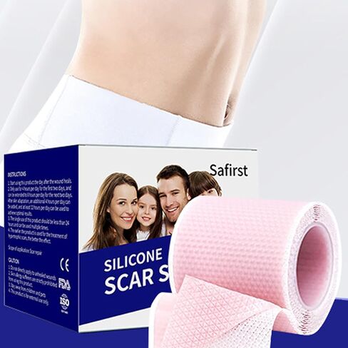Silicone Scar Sheets 1.6"x39.4" Roll-1M Scars Removal Treatment Medical Grade Silicone Scar Tape for Skin Resuable Strip for Tummy Tuck,Incision,Keloid,C-Section,Burn,Acne Scars(pink) in Saudi Arabia