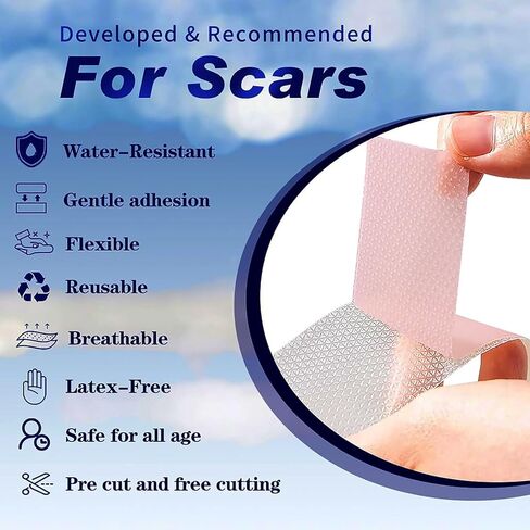 Silicone Scar Sheets 1.6"x39.4" Roll-1M Scars Removal Treatment Medical Grade Silicone Scar Tape for Skin Resuable Strip for Tummy Tuck,Incision,Keloid,C-Section,Burn,Acne Scars(pink) in Saudi Arabia