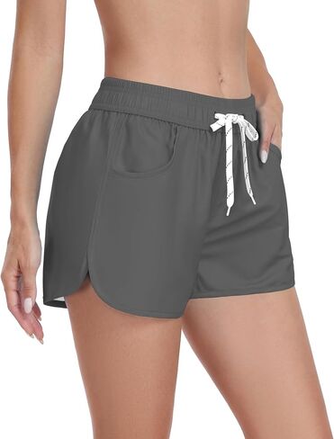 Water Repellent Quick Dry Women's Swim Shorts Without Liner, High Waisted Shorts for Beach & Daily Wear, No Lining in Saudi Arabia