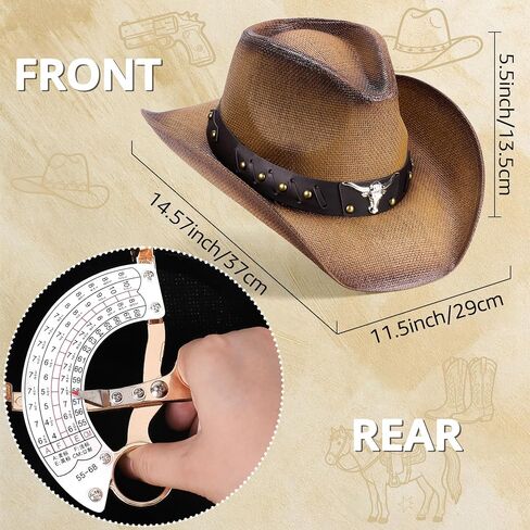 Cowboy Hat for Men & Women, Western Straw Rodeo Hat - Big Head Size Large XL, Style for Cowgirl Girl Gift in Saudi Arabia