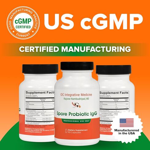 Spore Probiotic IgG by Dr. Rajsree, MD | Spore-Based Probiotic & IgG for Gut Barrier & Immune Support | 3 Bacillus Strains + Bovine Immunoglobulins | 90 Capsules in Saudi Arabia