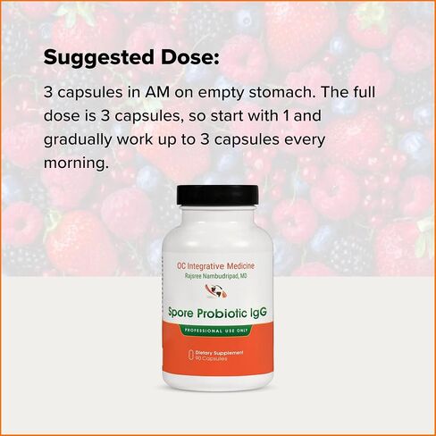 Spore Probiotic IgG by Dr. Rajsree, MD | Spore-Based Probiotic & IgG for Gut Barrier & Immune Support | 3 Bacillus Strains + Bovine Immunoglobulins | 90 Capsules in Saudi Arabia