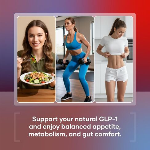 24-in-1 GLP-1 Supplement 1000 mg with Berberine, L-Carnitine, Ashwagandha | Metabolism Support for Satiety & Craving Control | Probiotics 10 Billion CFU for Gut Health & Healthy Energy – 60 Capsules in Kuwait